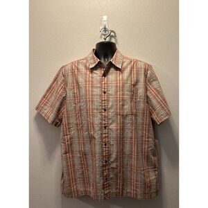 511 Tactical Shirt Mens Large Tan Plaid‎ WYATT Snap Button Short Sleeve